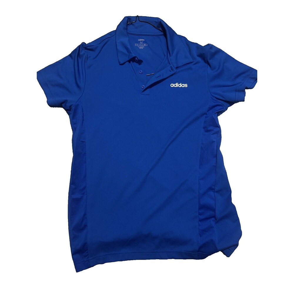 Adidas Climalite Performance Polo Shirt Blue Mens Medium Golf Athletic